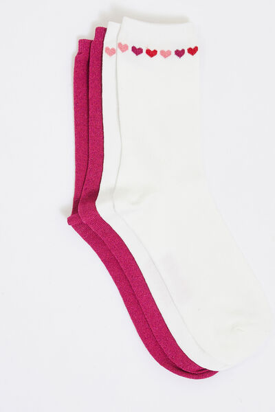 Lot de 2 paires de chaussettes fantaisie