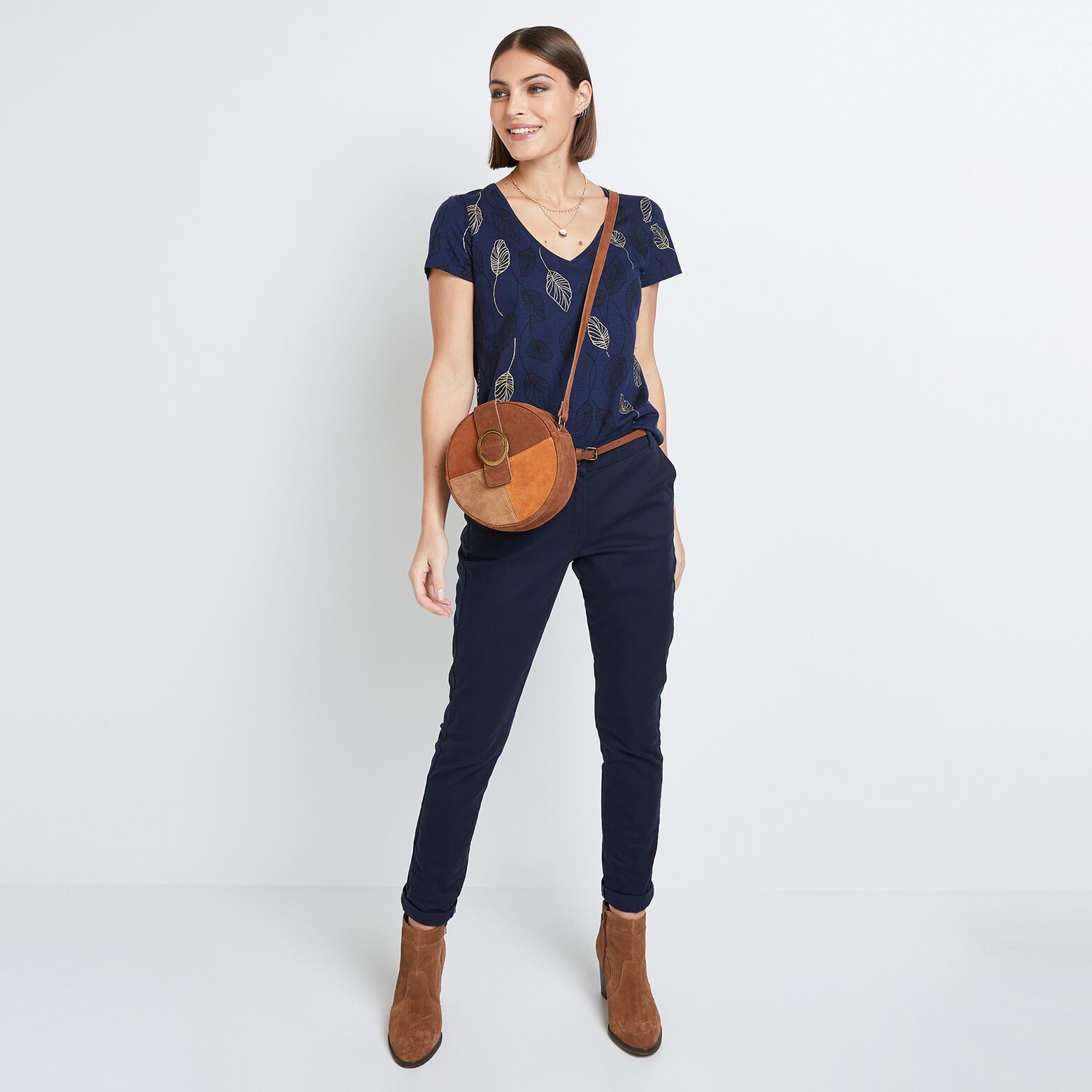 Pantalon chino avec ceinture femme