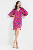 robe imprimée col V femme