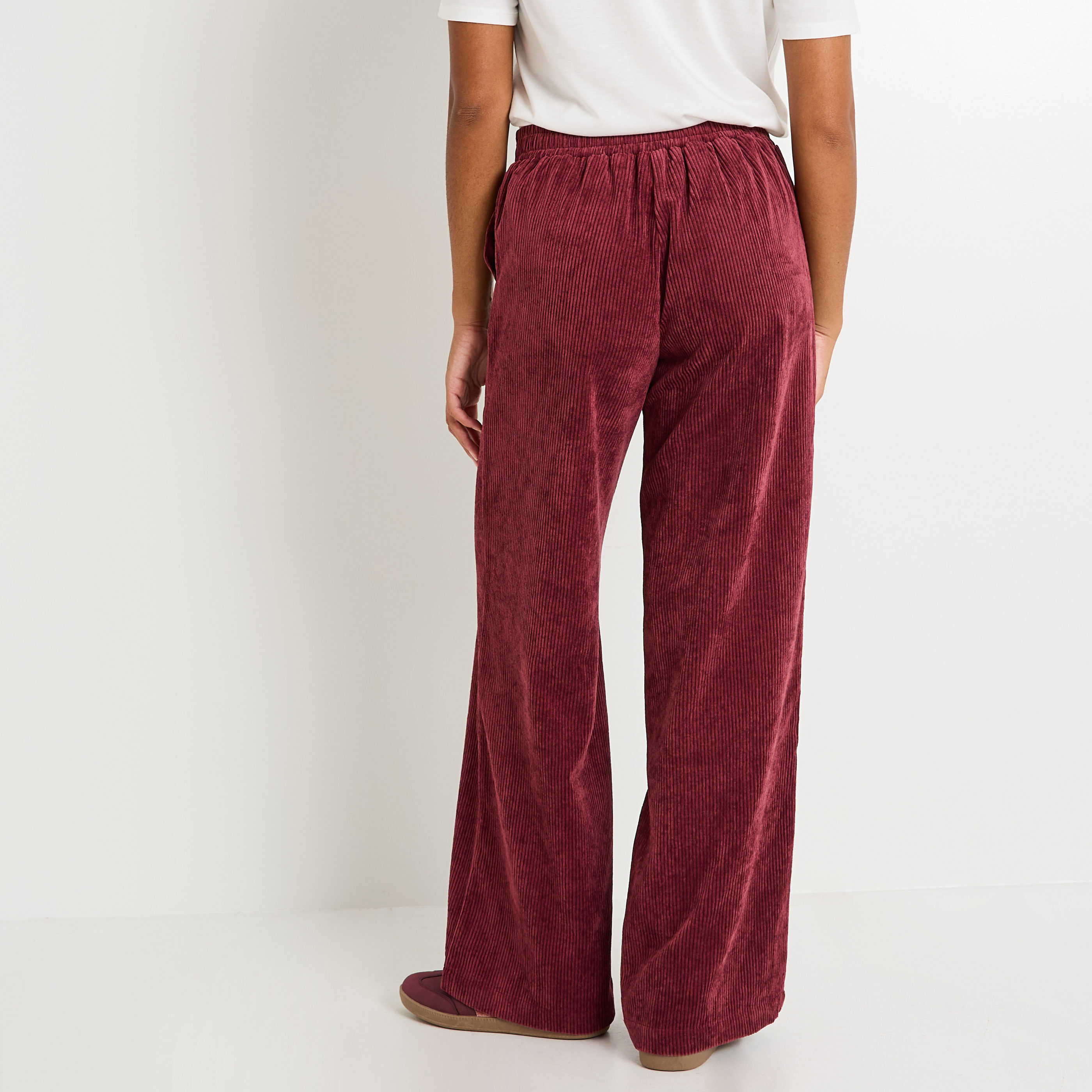 Pantalon large en velours femme