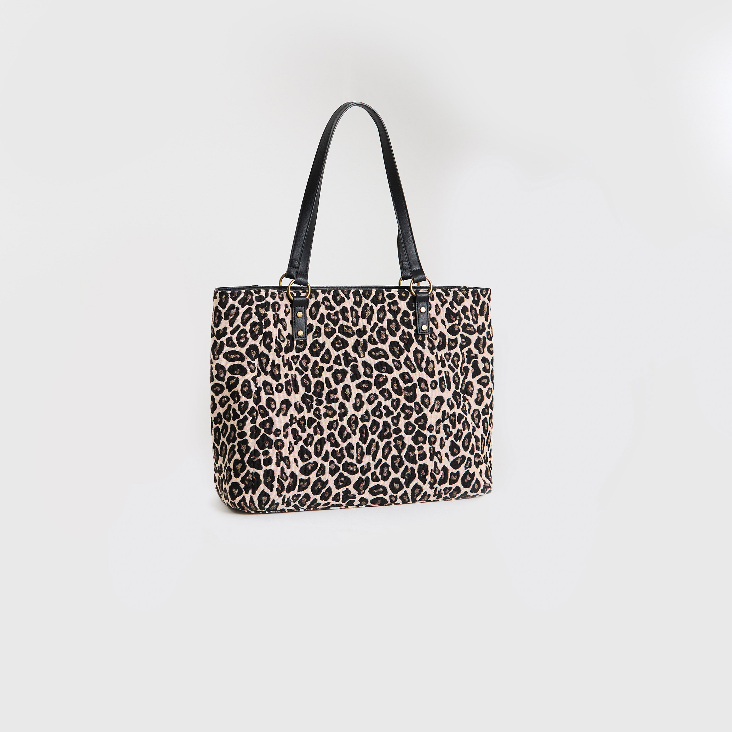 Sac tissu imprim&eacute; l&eacute;opard femme