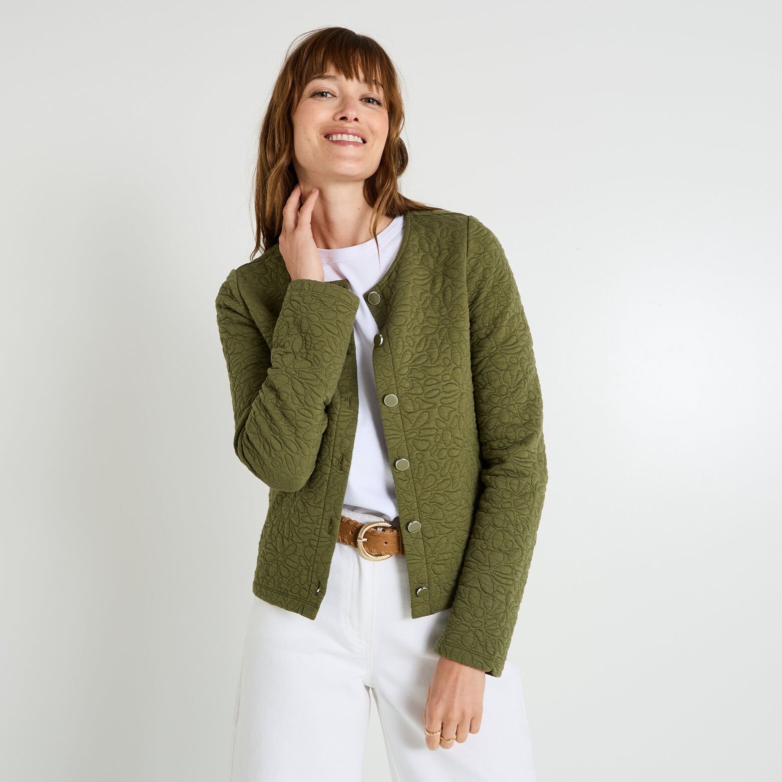 Veste matelassée en maille femme