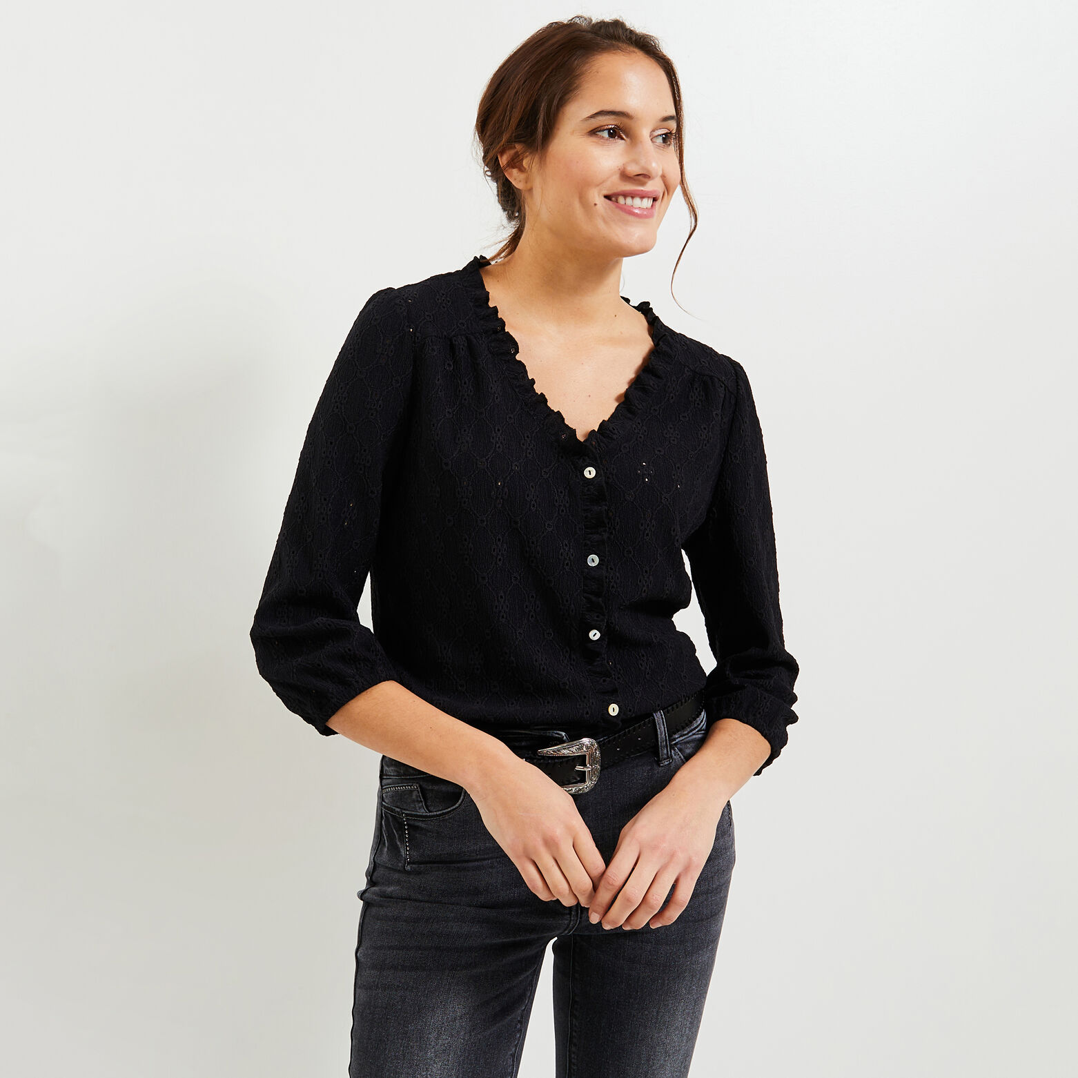 Tshirt maille ajourée femme