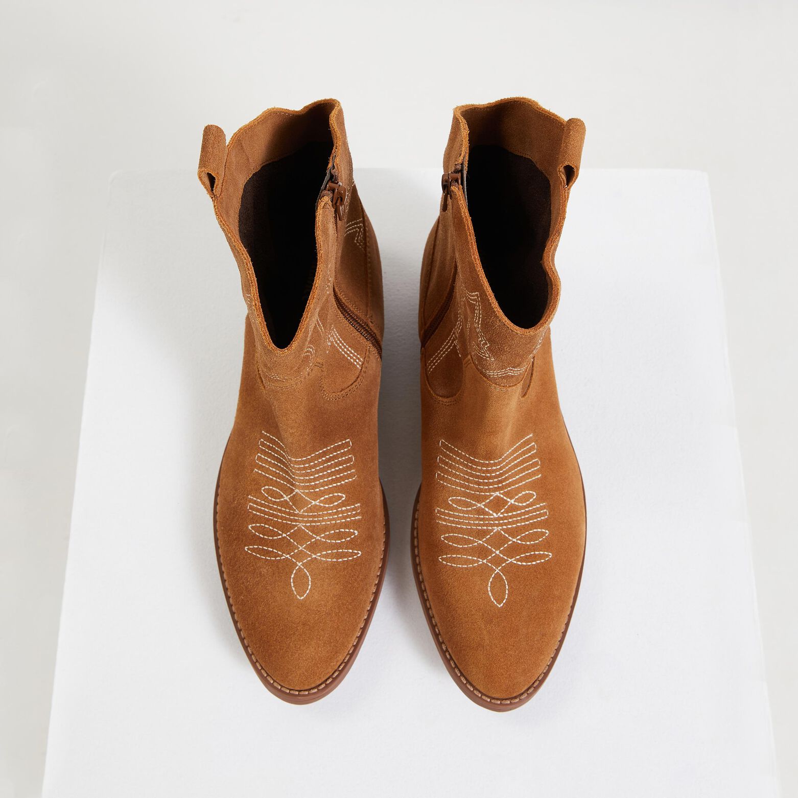Bottines en cuir femme