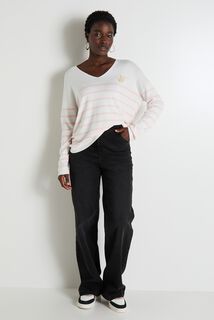 Pull col V femme