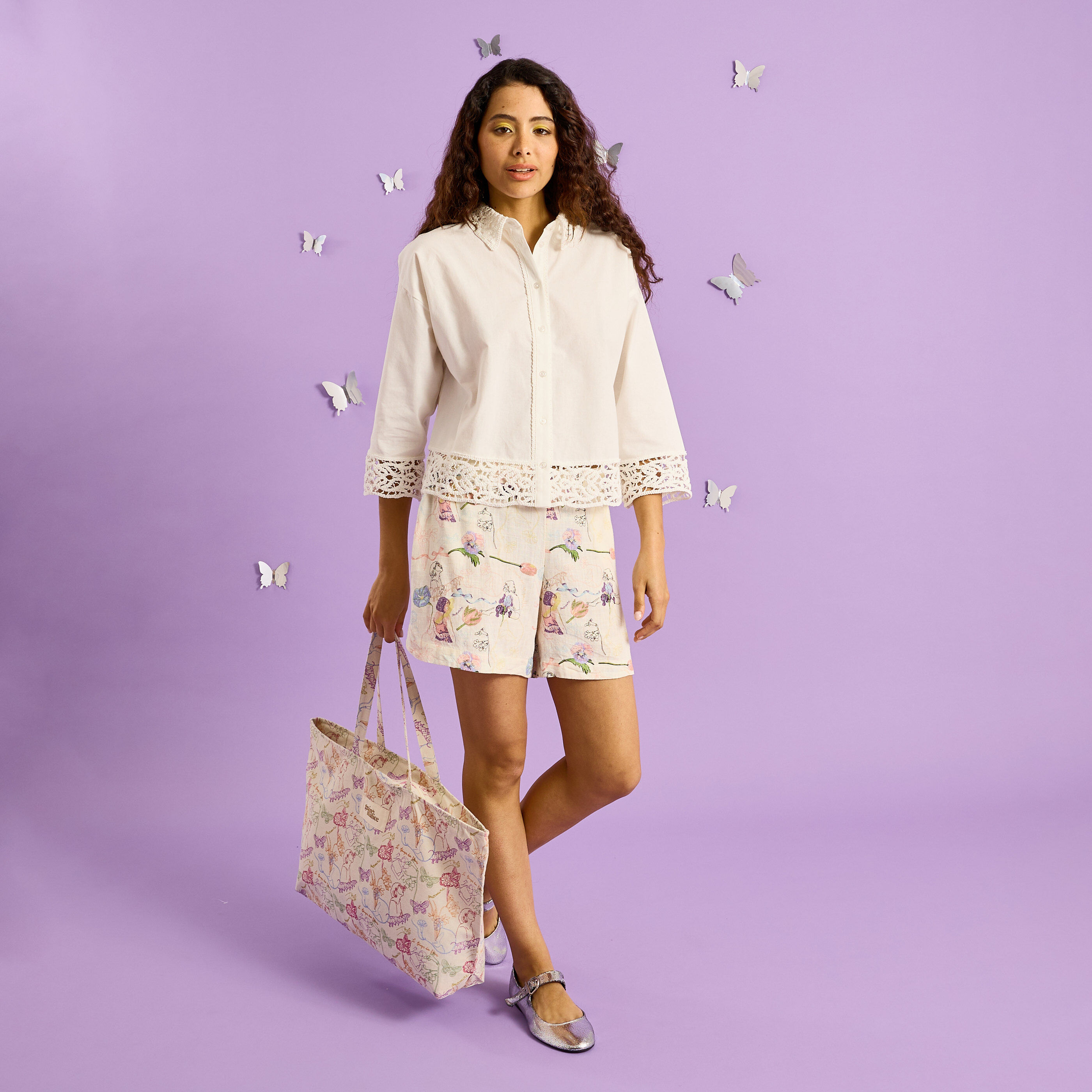 Chemise d&eacute;tails ajour&eacute;s femme