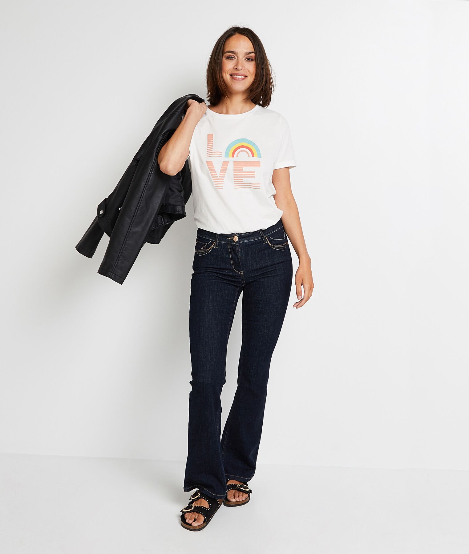 T-shirt col rond imprimé femme