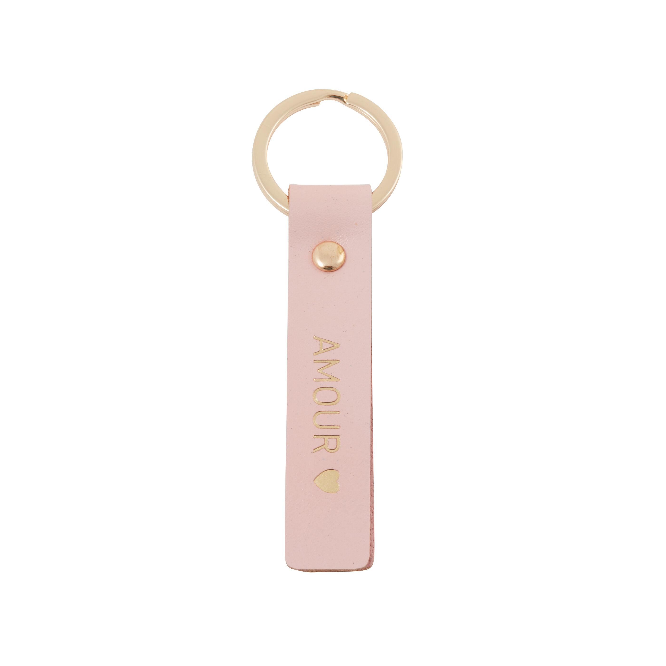 Porte-cl&eacute; cuir rose p&acirc;le