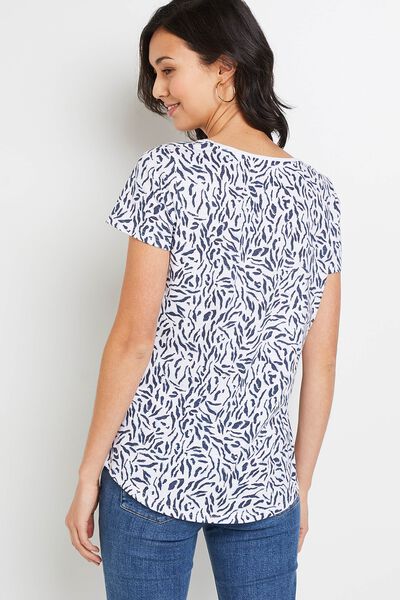 T-shirt imprimé col V femme