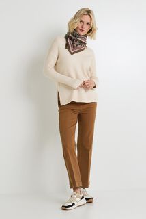 Pull col V femme