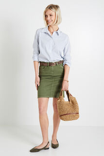 Jupe denim couleur femme