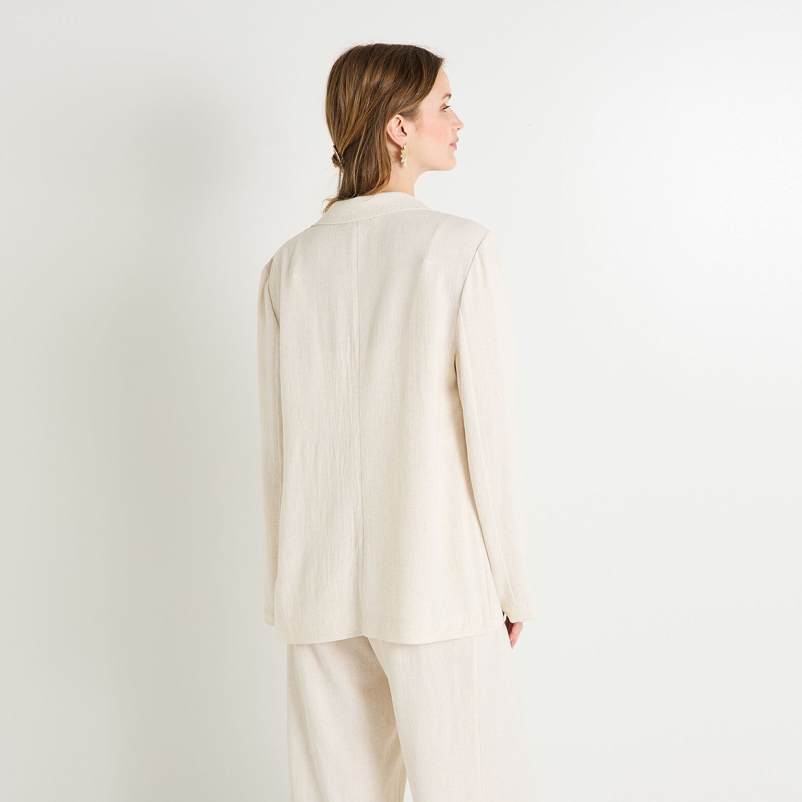 Blazer fluide en lin mélangé femme