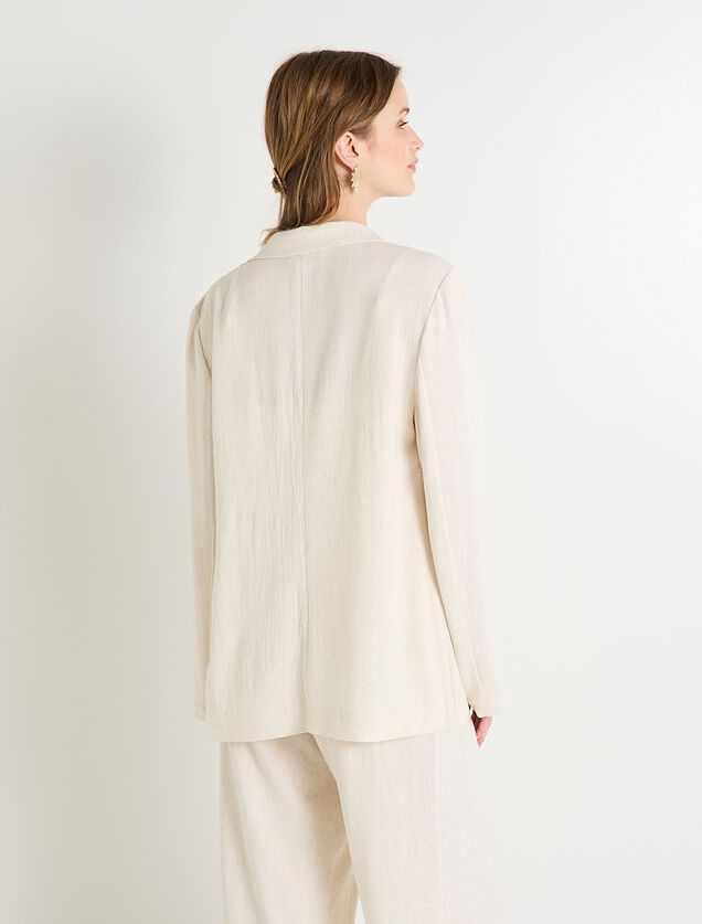 Blazer fluide en lin mélangé femme