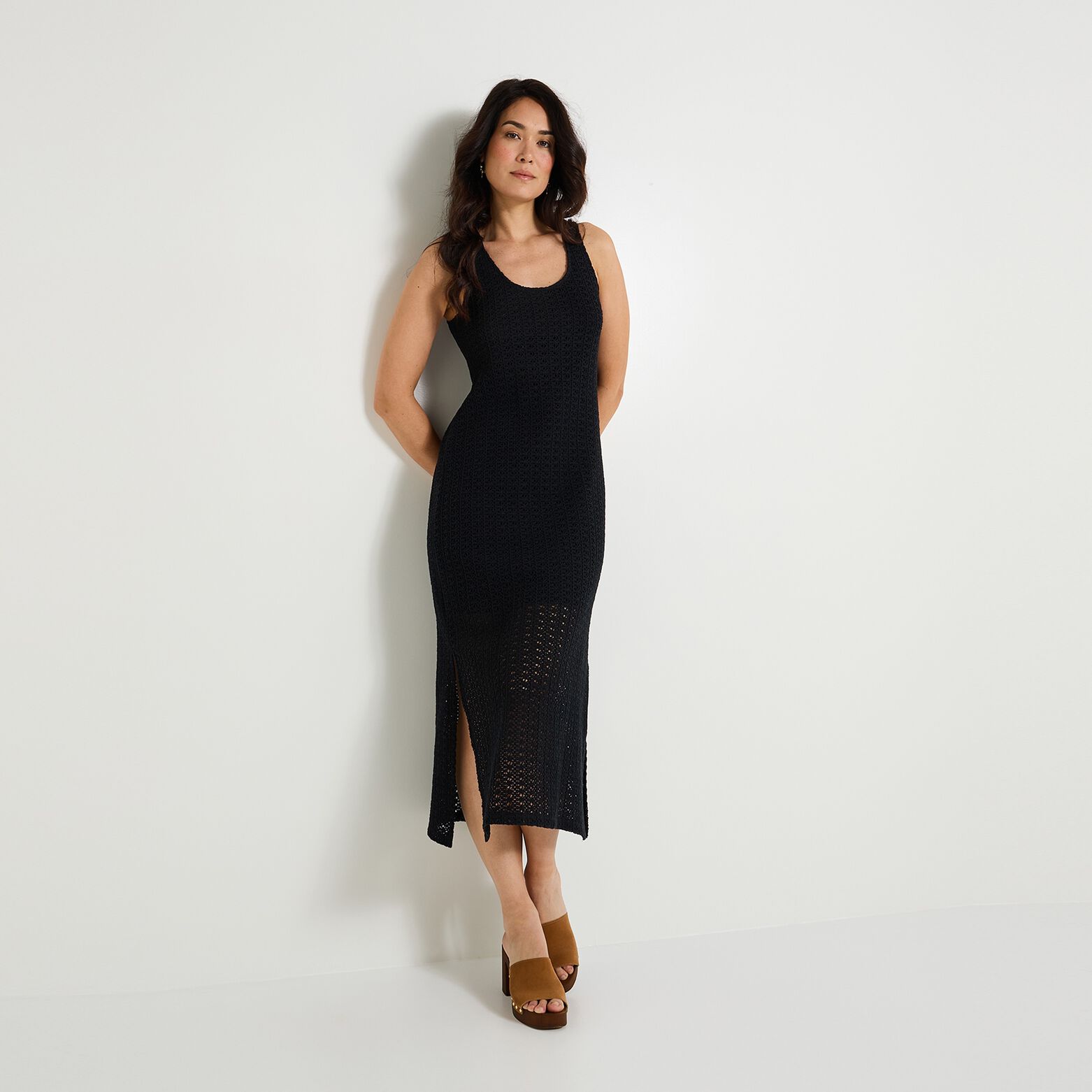 Robe longue en crochet femme