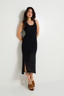 Robe longue en crochet femme