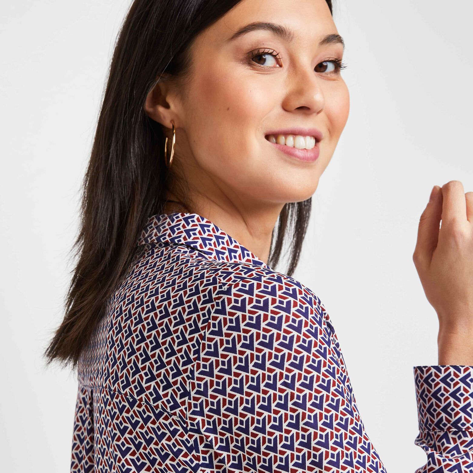 Chemise fluide imprimée femme
