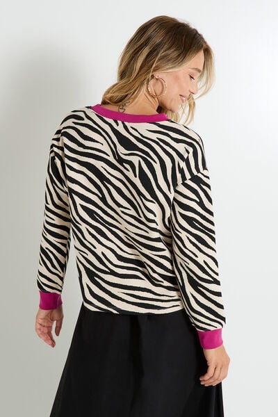 Sweat imprimé zébré femme