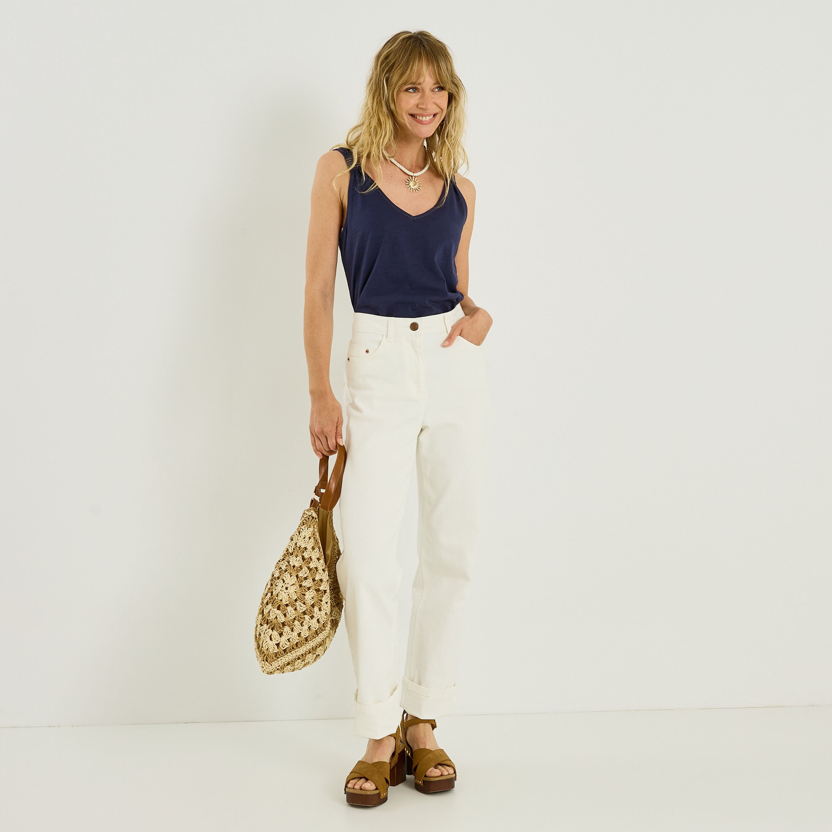 D&eacute;bardeur col V d&eacute;tails brillants femme