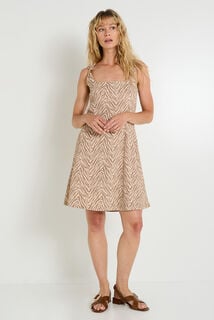 Robe courte en maille imprimée