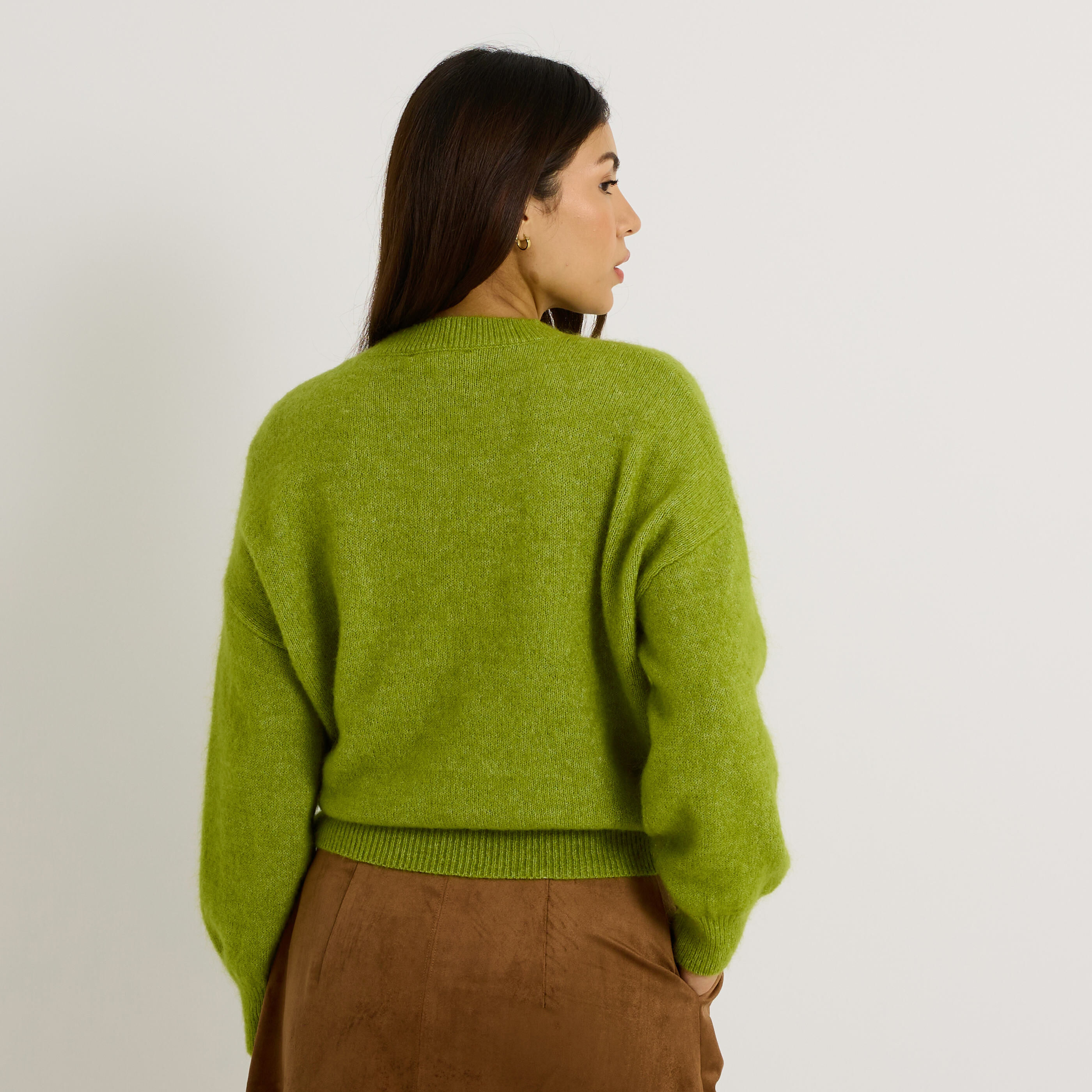 Pull premium &agrave; col rond femme