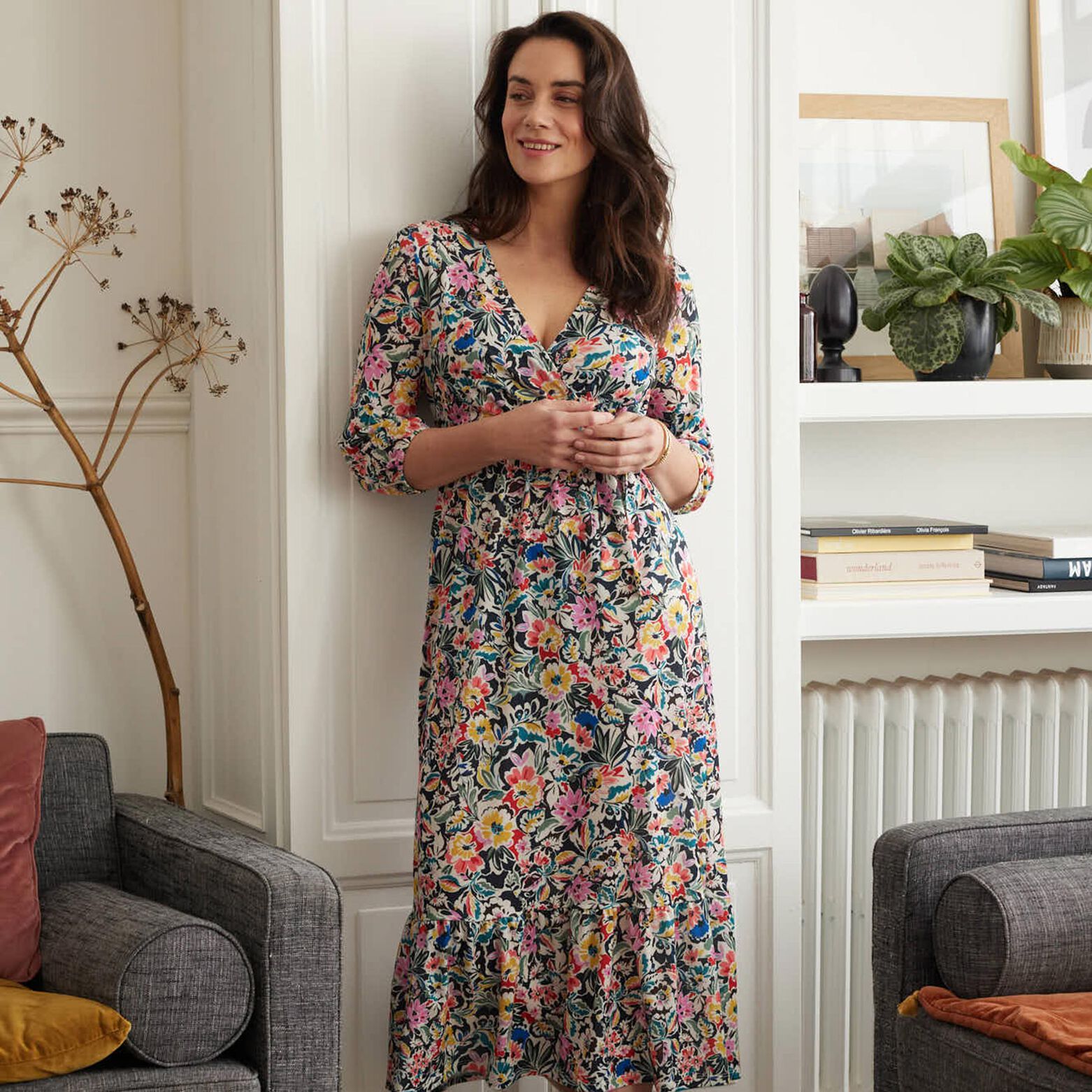 Robe longue imprimée femme