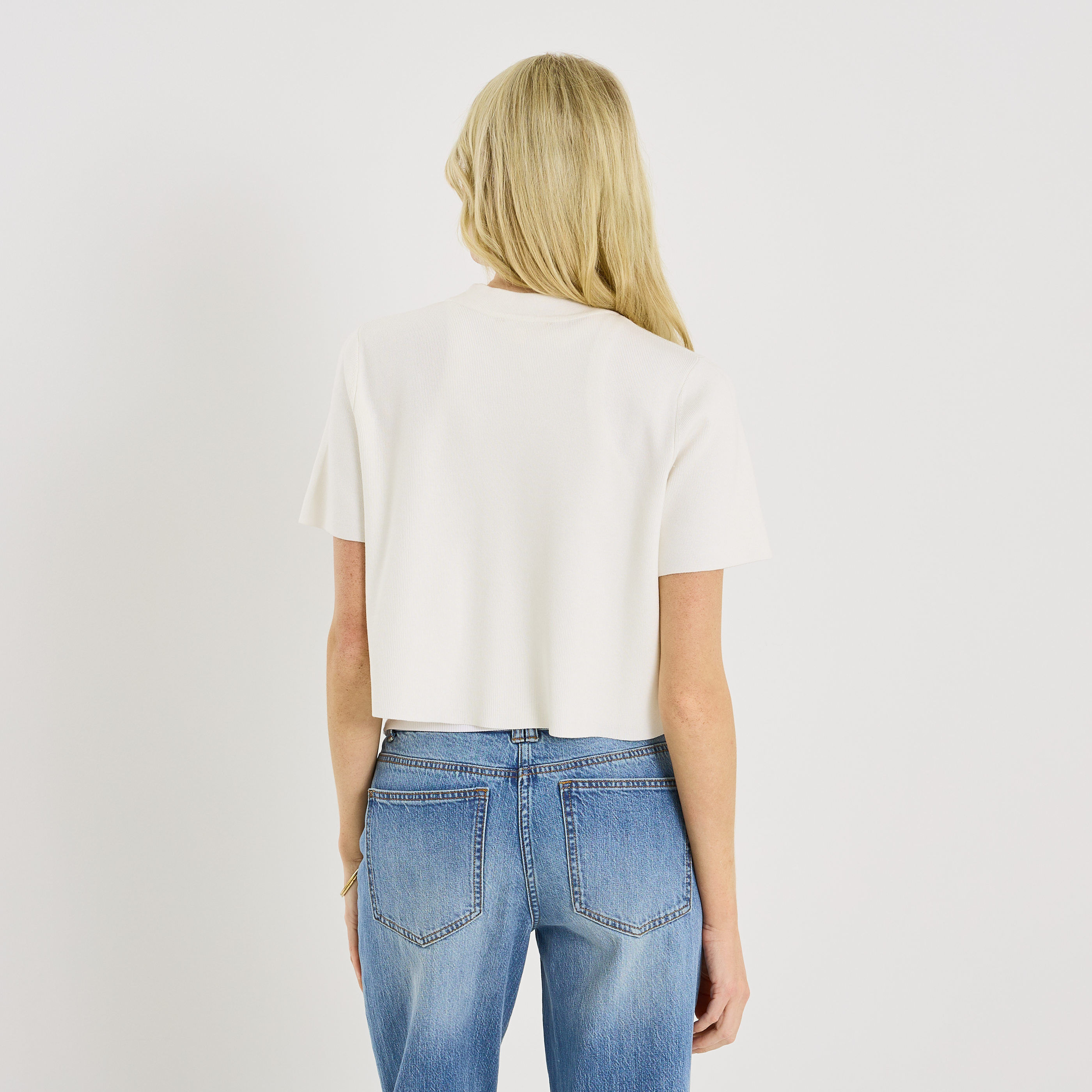 Gilet en maille fine &agrave; bouton femme