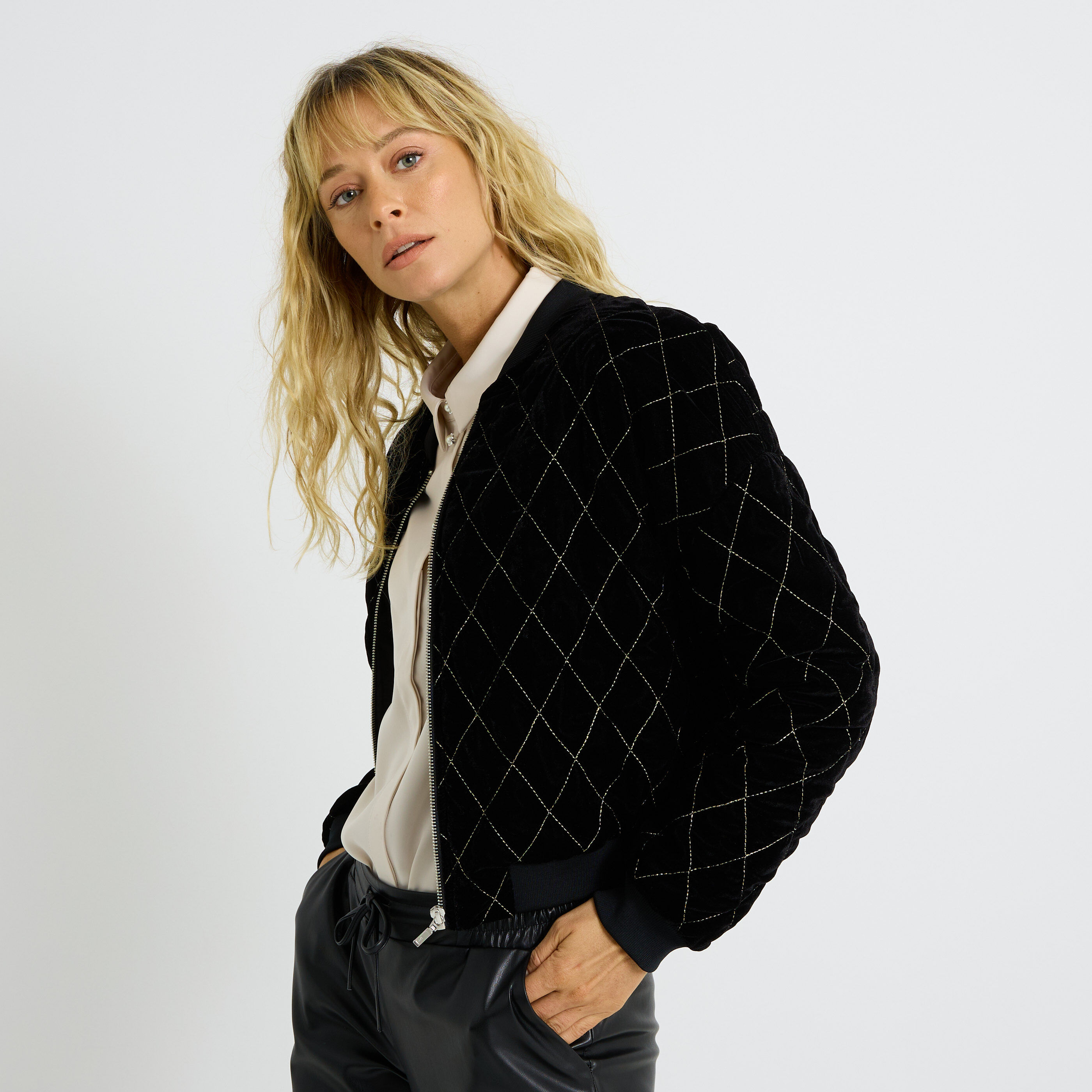 Bomber en velours femme