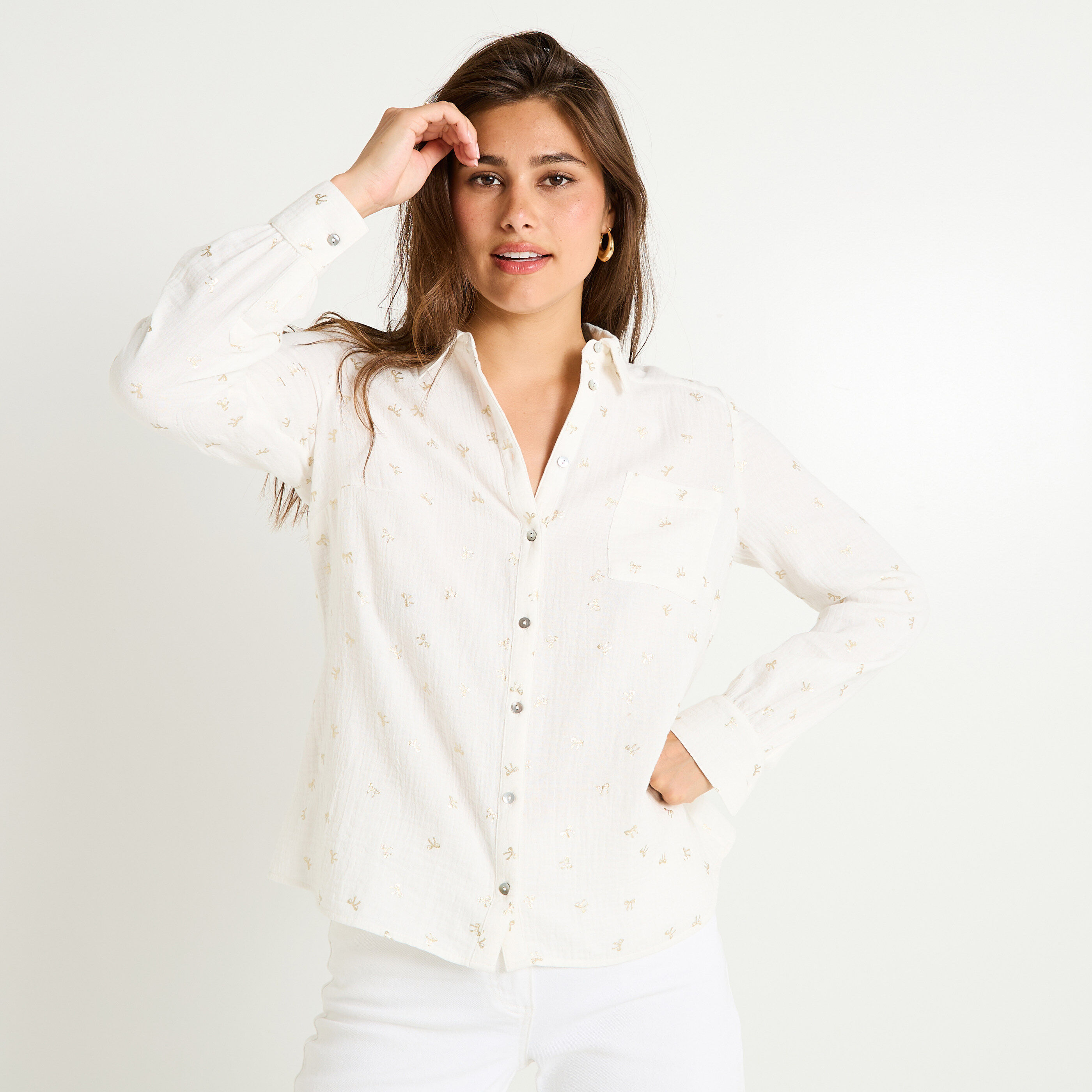 Chemise en gaze de coton femme