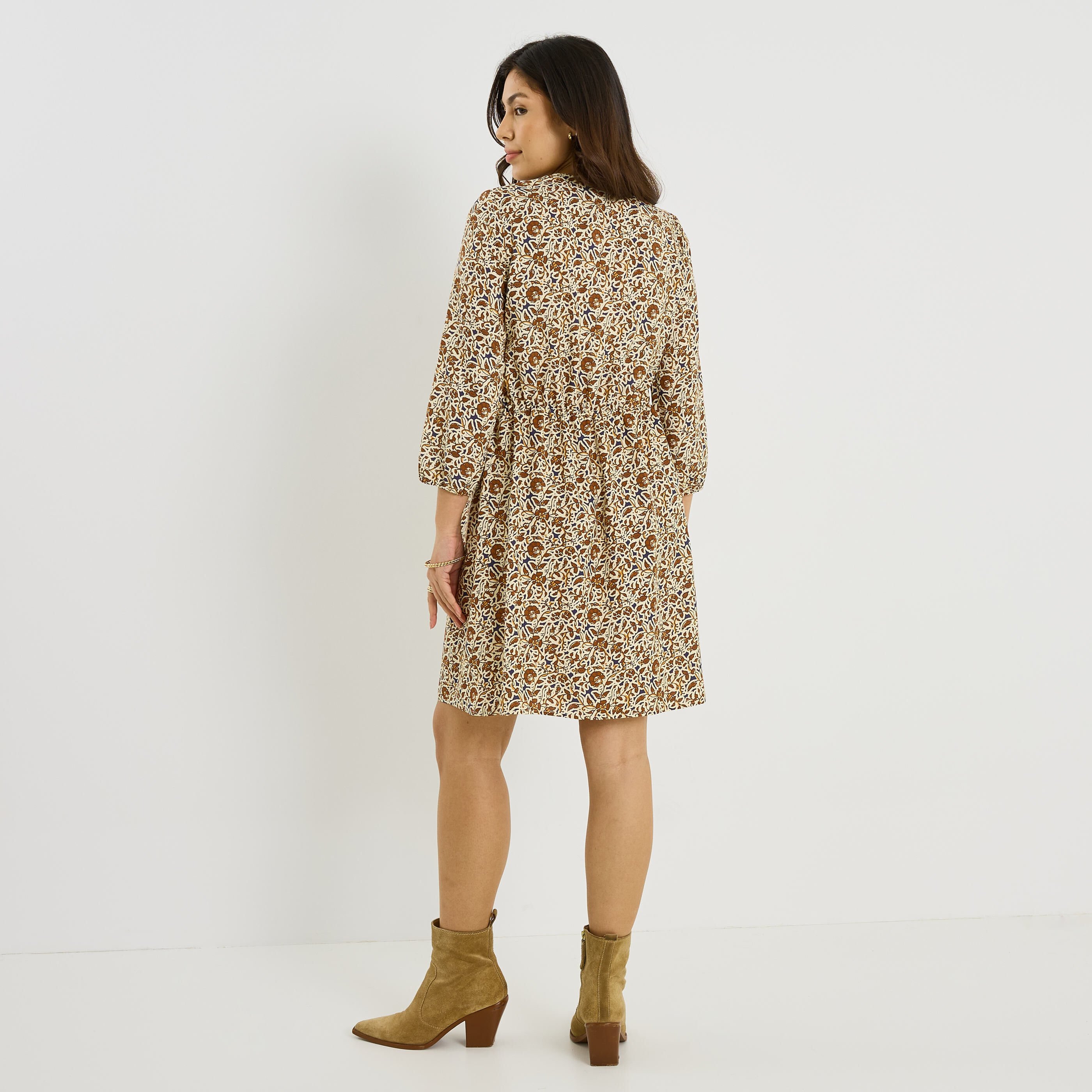 Robe longueur genou imprim&eacute;e 