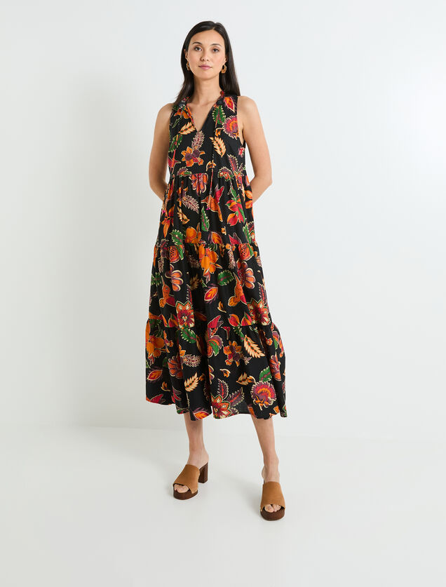 Robe longue imprimée femme