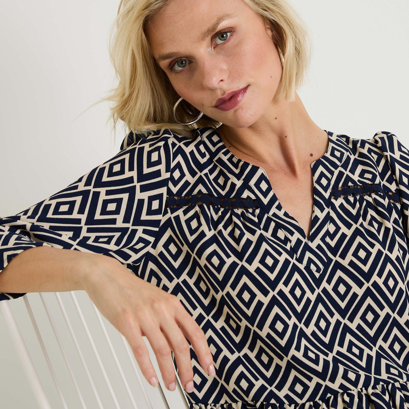 Robe col V femme