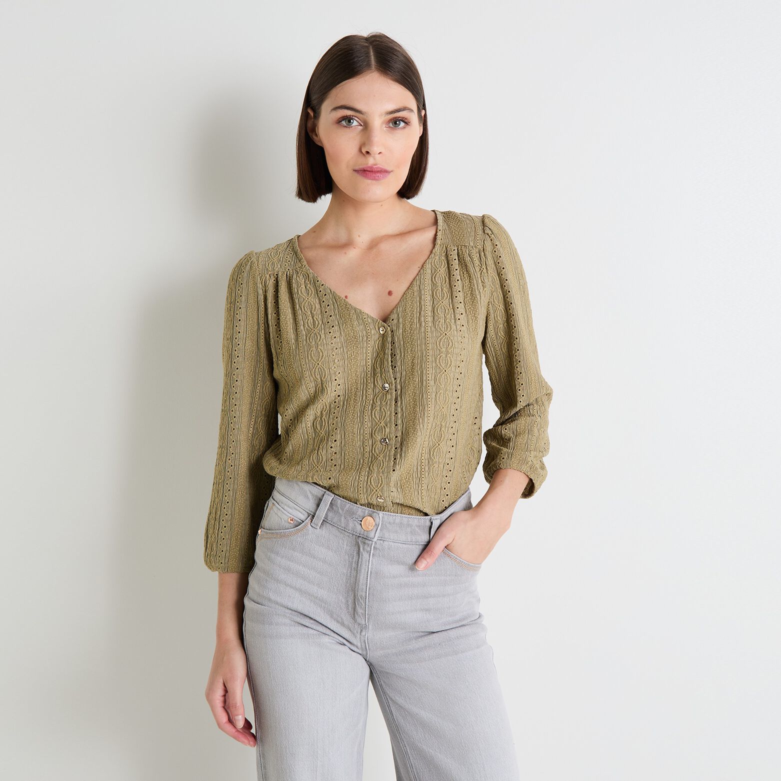T-shirt col V femme
