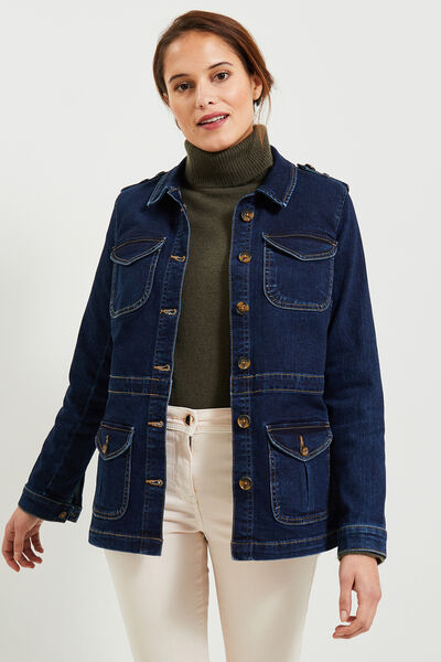 Veste saharienne denim femme