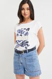 T-shirt imprimé et sequins femme
