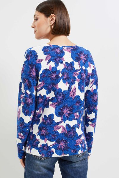 Pull imprimé fleuri femme