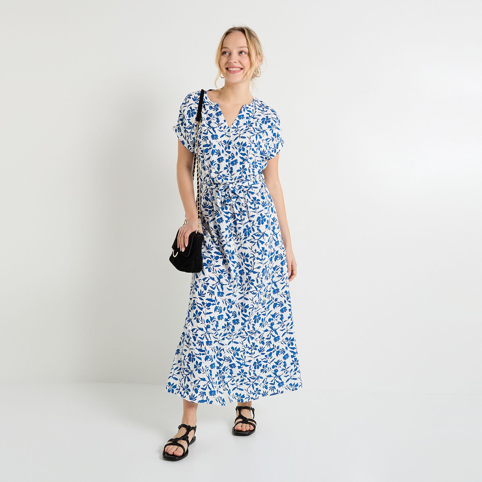 Robe longue imprimée femme
