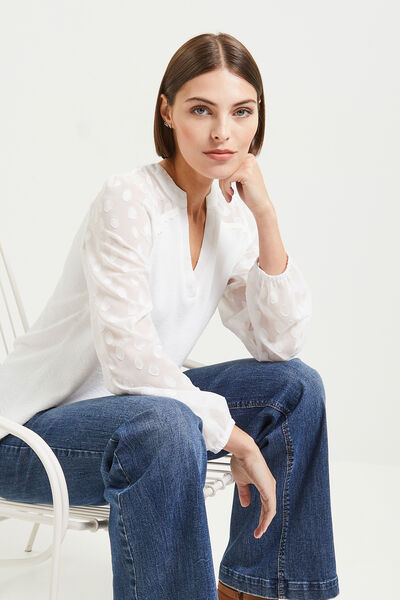 Blouse manches fantaisies femme