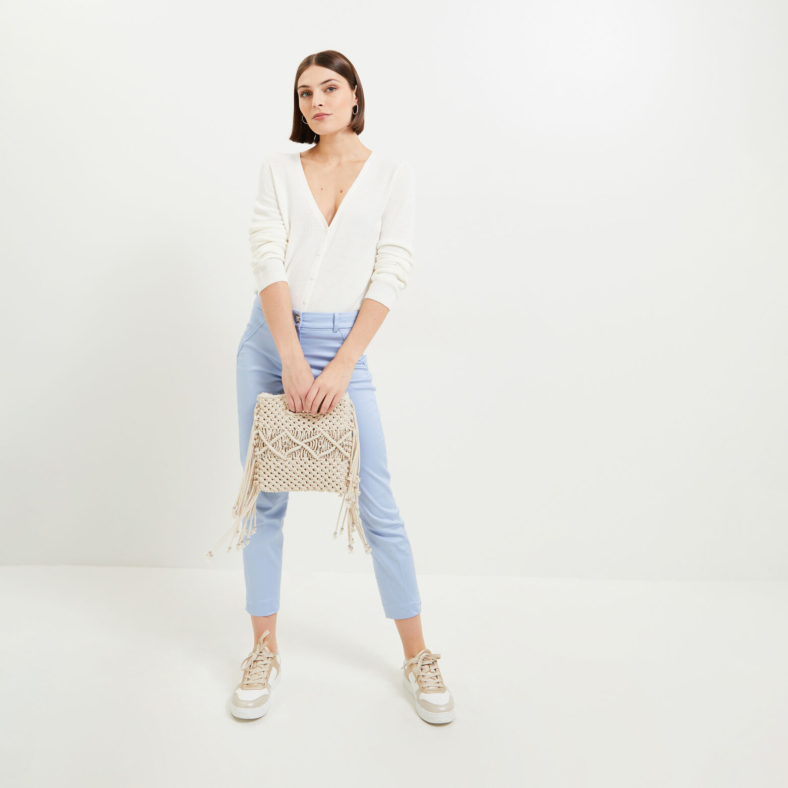 Pantalon cigarette raccourci femme