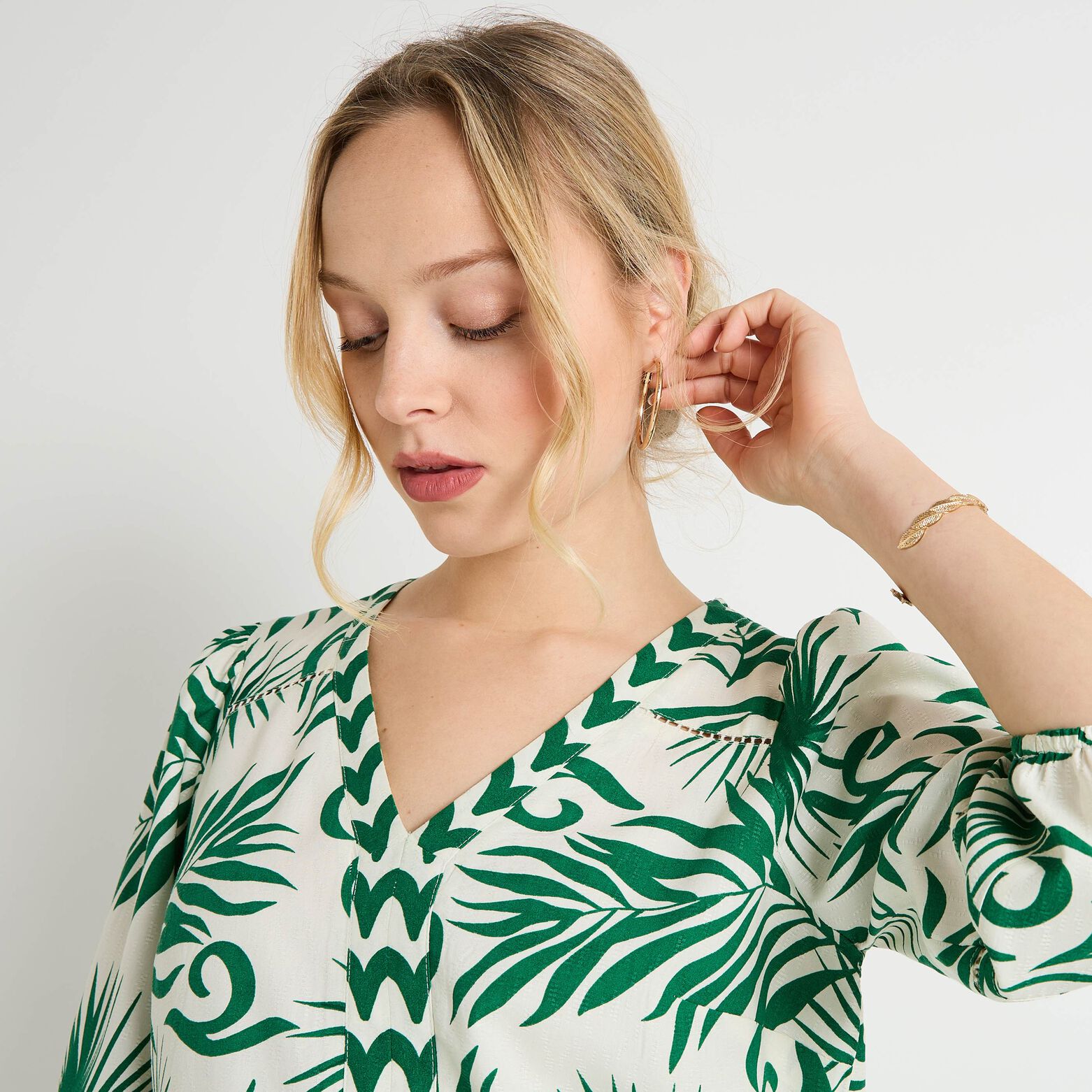 Blouse col V femme