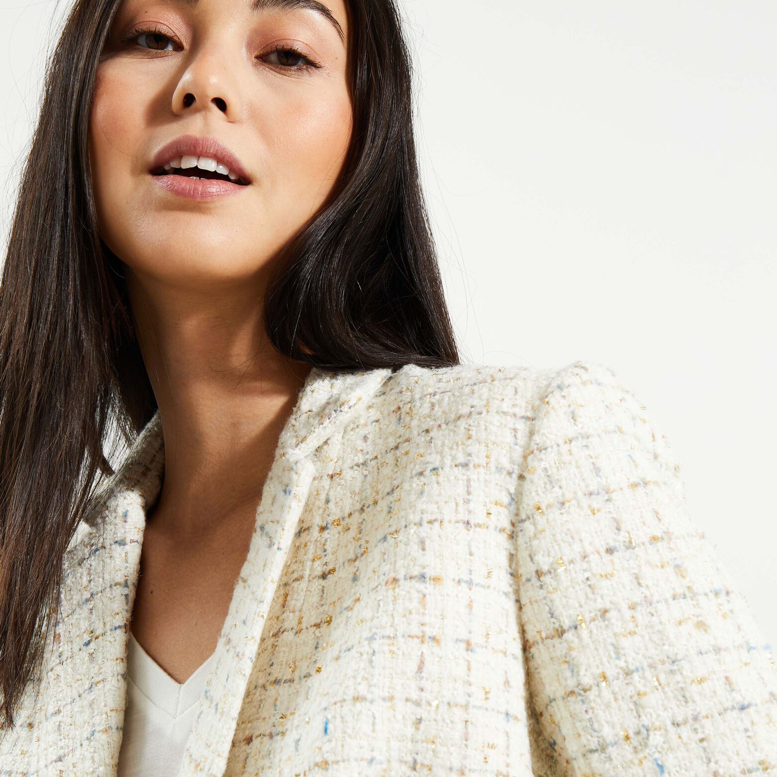 Veste blazer tweed femme