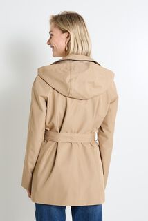 Trench à capuche amovible femme