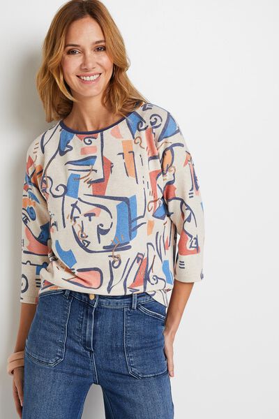 T-shirt col rond imprimé femme
