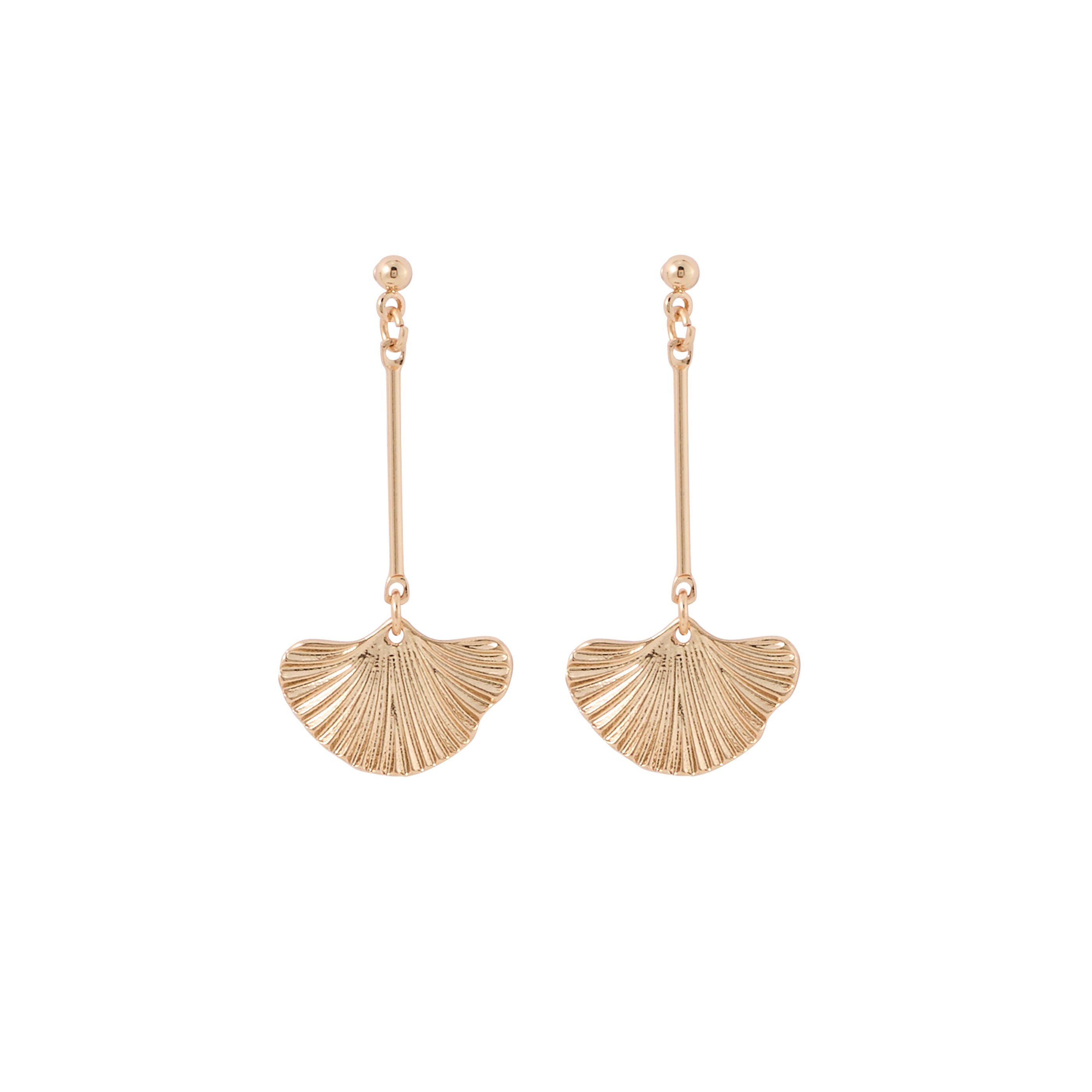 Boucles d'oreilles longues ginkgo femme