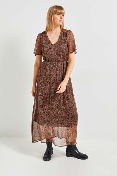 Robe longue léopard femme