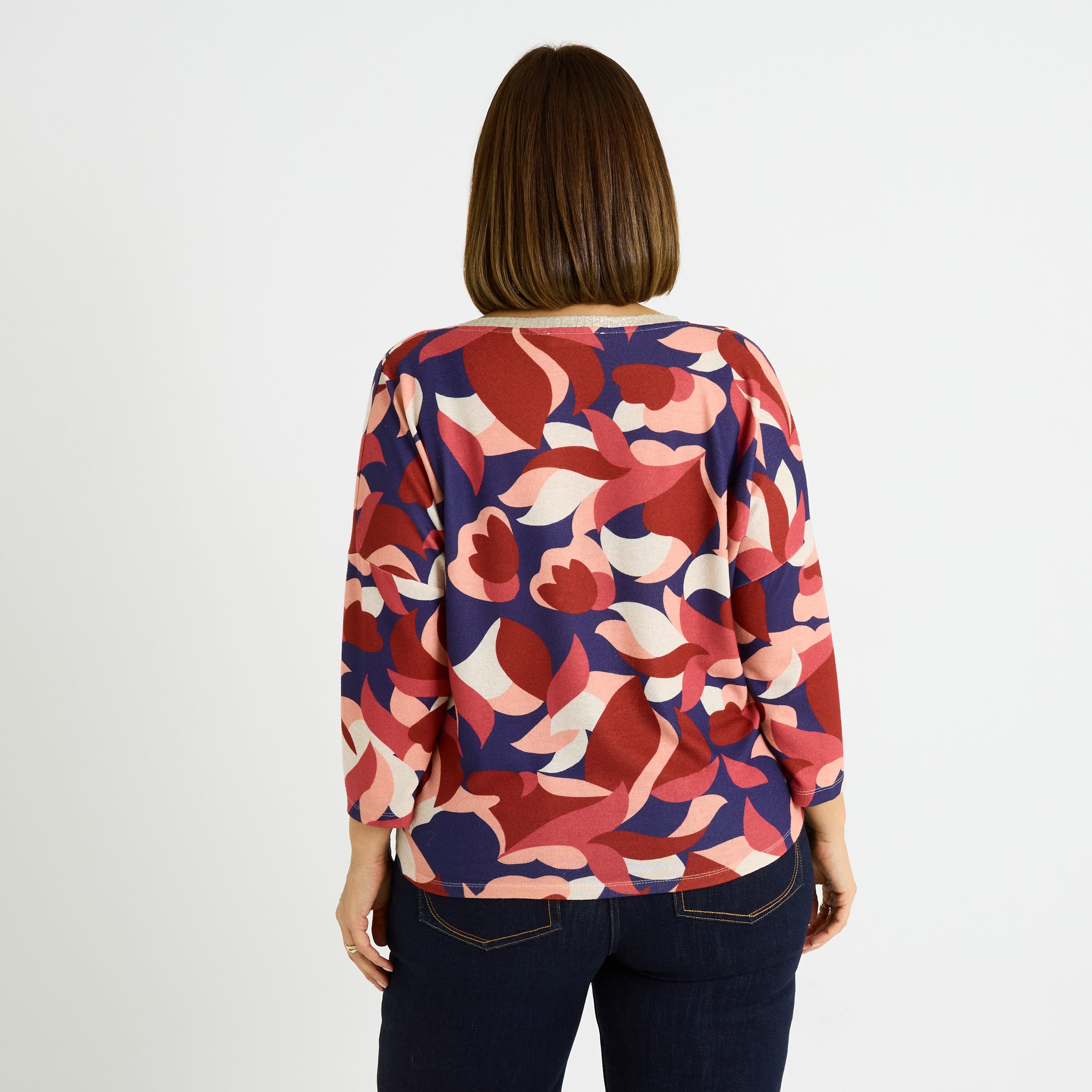 T-shirt imprim&eacute; fleuri femme