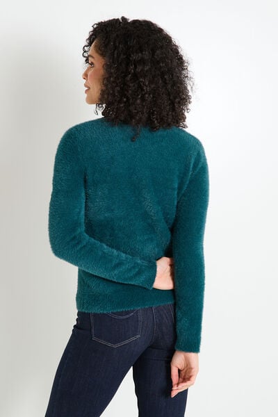 Gilet fluffy col V femme