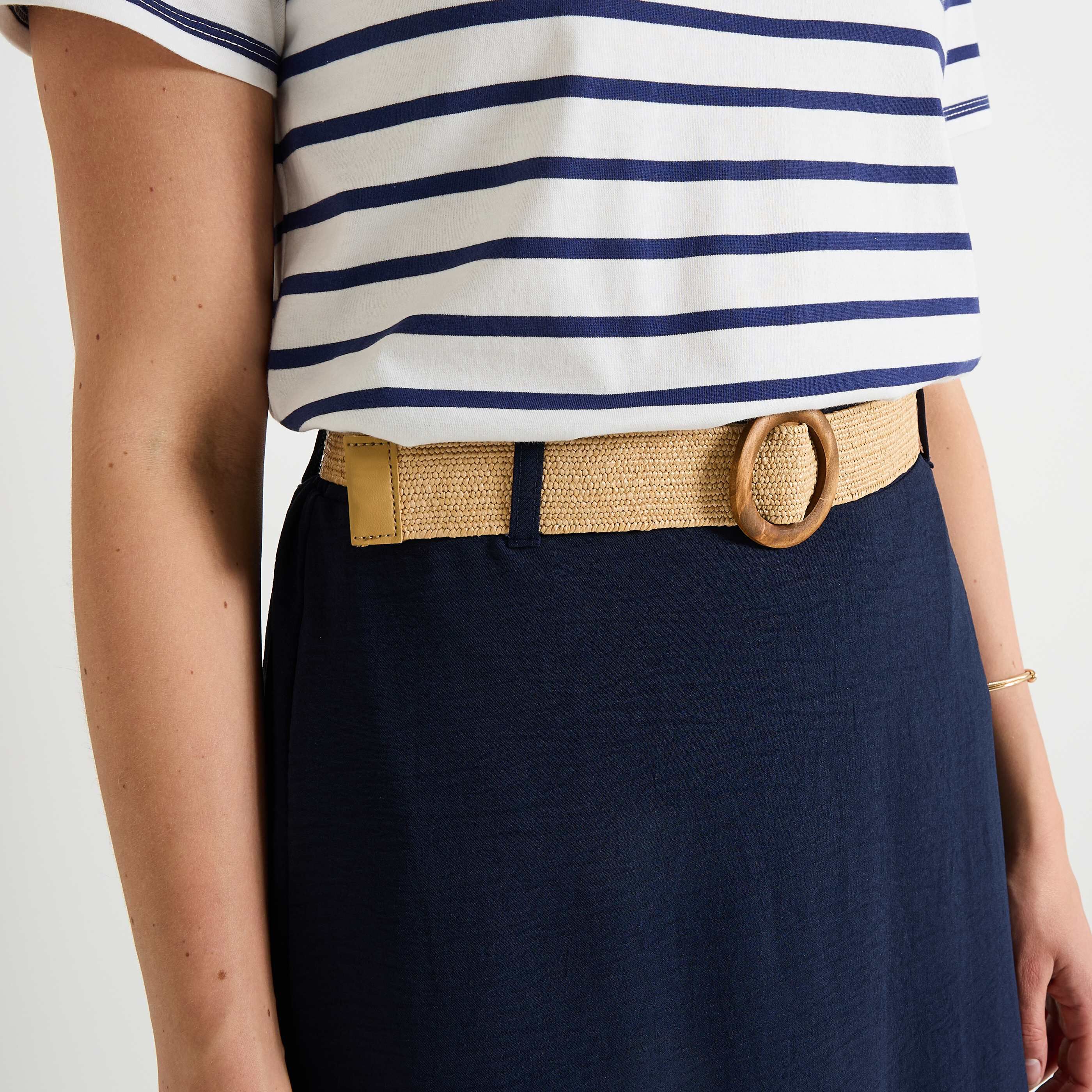 Jupe longue fluide avec ceinture