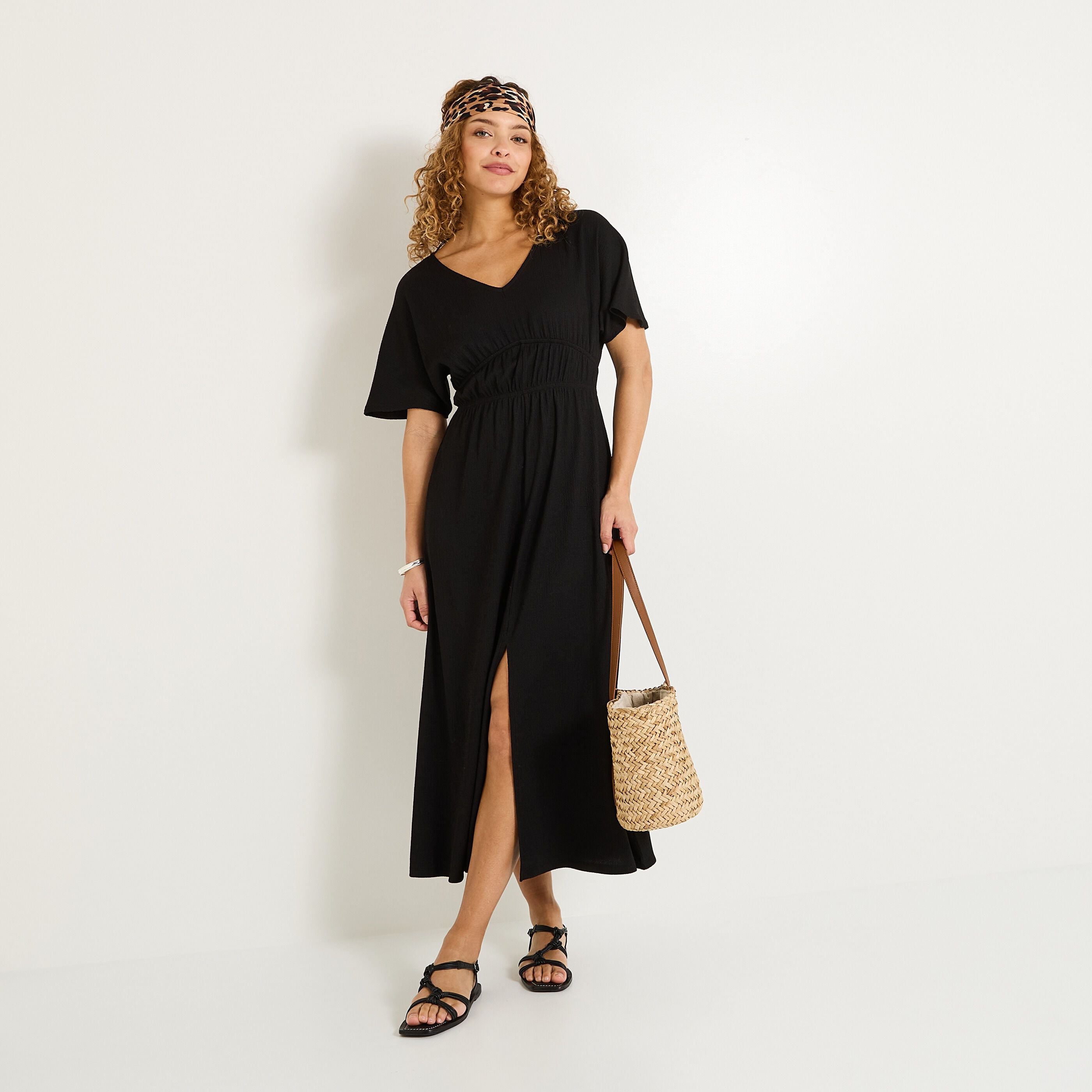 Robe longue en maille femme