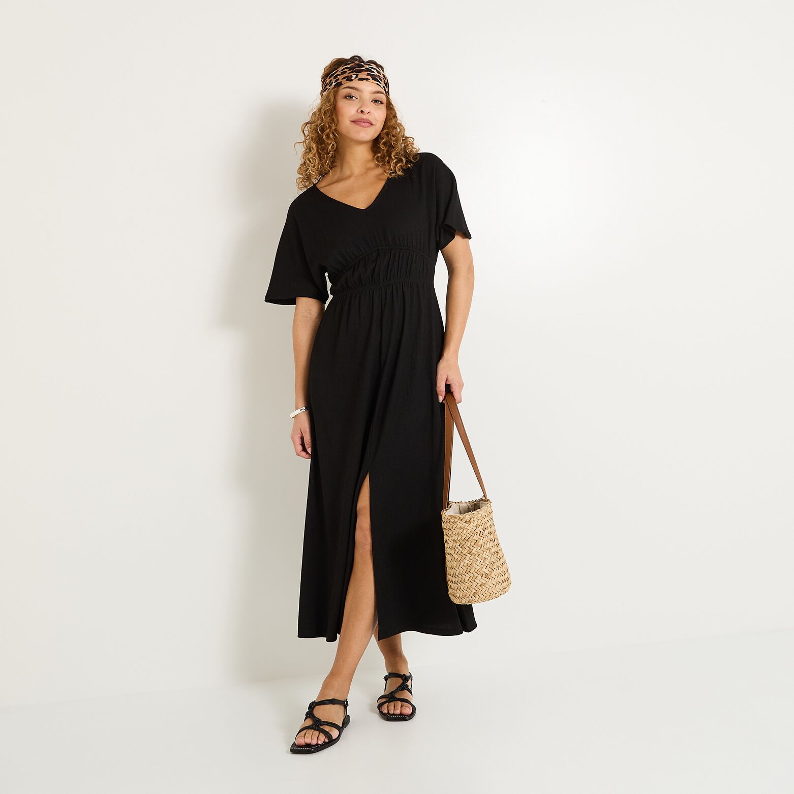 Robe longue en maille femme