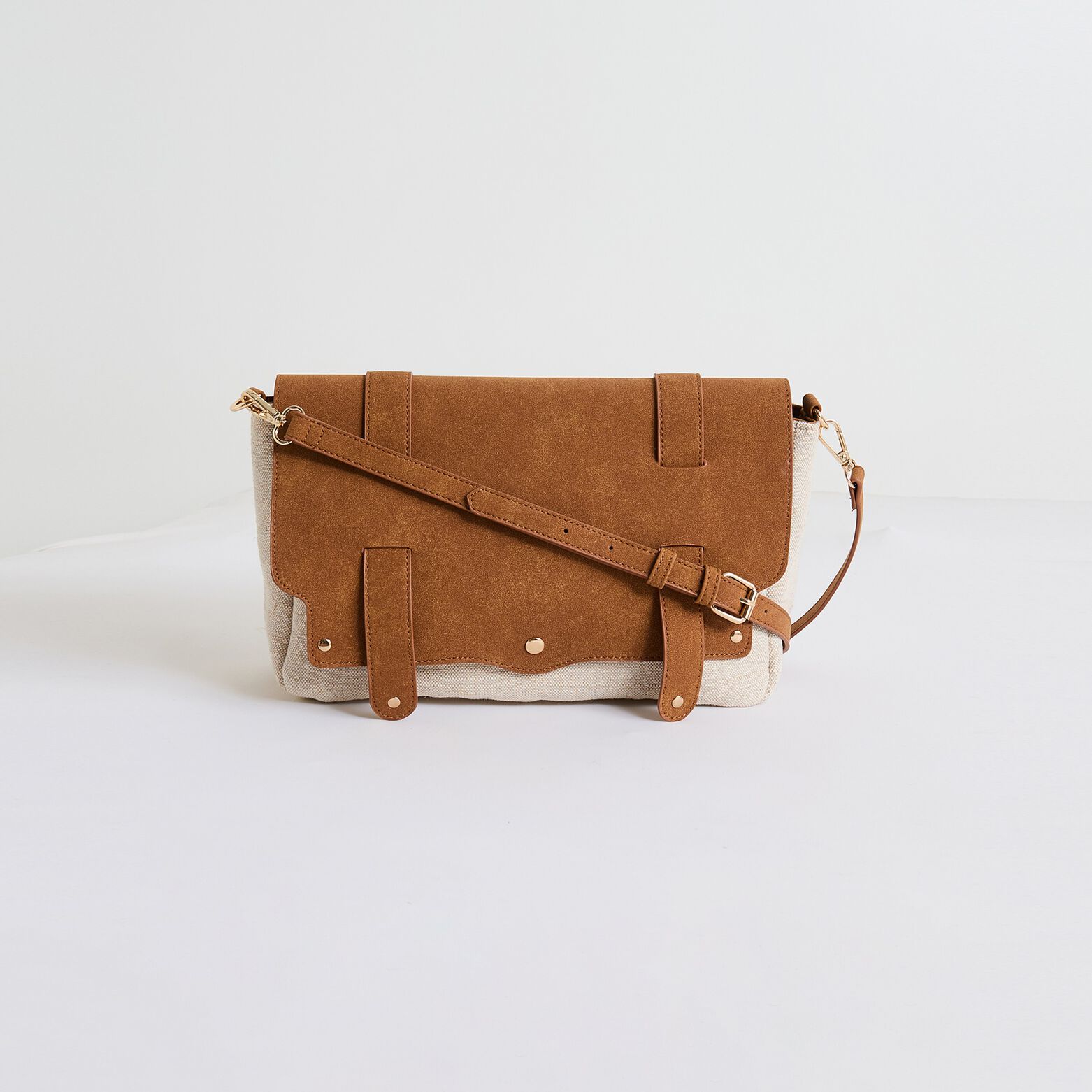 Sac besace bi-matière femme